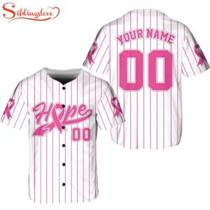 Custom Name And Number Hope Breast Cancer Baseball Jersey Shirt