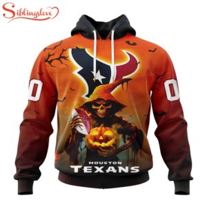 Custom Name And Number Houston Texans Special Death Halloween Hoodie 1