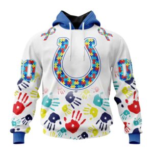 Custom Name And Number Indianapolis Colts NFL Special Fearless Against Autism 3D Hoodie Shirt 1