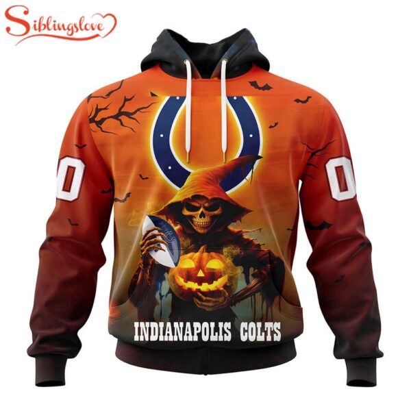 Custom Name And Number Indianapolis Colts Special Death Halloween Hoodie