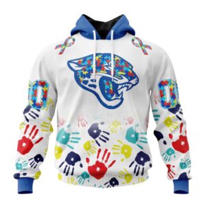 Custom Name And Number Jacksonville Jaguars NFL Special Fearless Against Autism 3D Hoodie Shirt 1