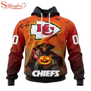 Custom Name And Number Kansas City Chiefs Special Death Halloween Hoodie 1