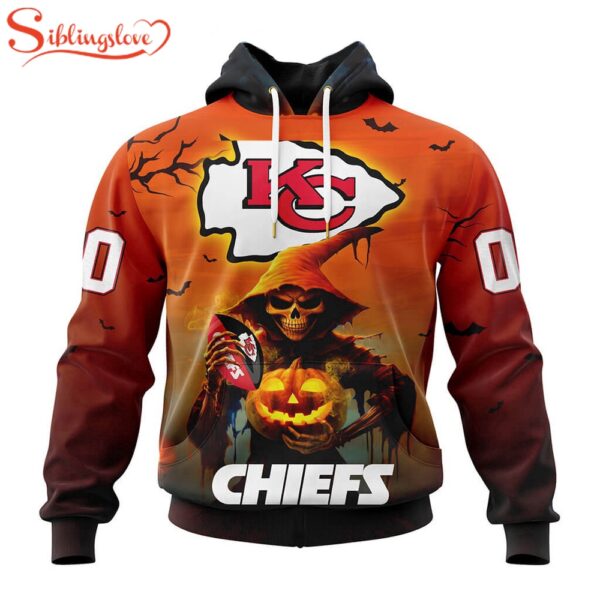 Custom Name And Number Kansas City Chiefs Special Death Halloween Hoodie