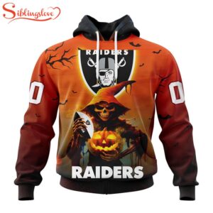 Custom Name And Number Las Vegas Raiders Special Death Halloween Hoodie 1