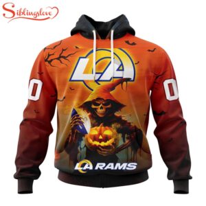 Custom Name And Number Los Angeles Rams Special Death Halloween Hoodie 1