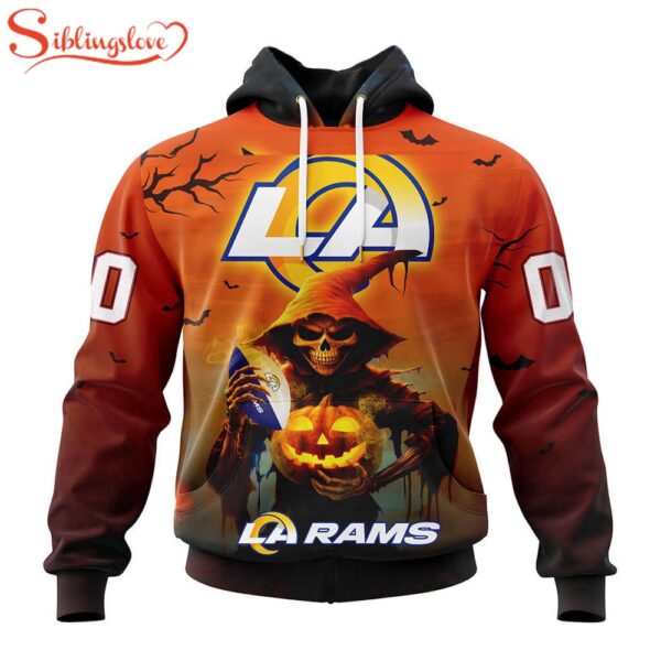 Custom Name And Number Los Angeles Rams Special Death Halloween Hoodie