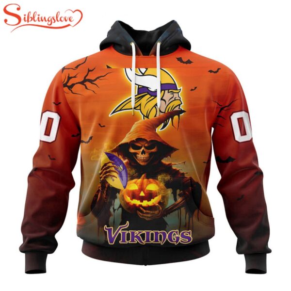 Custom Name And Number Minnesota Vikings Special Death Halloween Hoodie