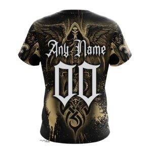 Custom Name And Number NFL New Orleans Saints All Over Print T Shirt For Fans 2