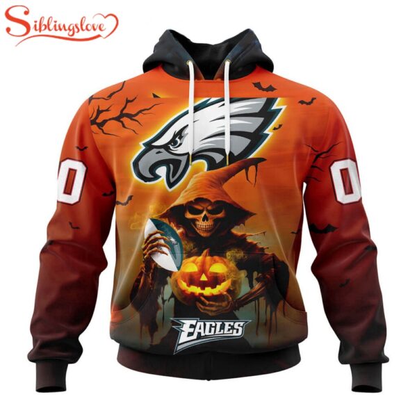 Custom Name And Number Philadelphia Eagles Special Death Halloween Hoodie