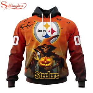 Custom Name And Number Pittsburgh Steelers Special Death Halloween Hoodie 1