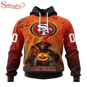 Custom Name And Number San Francisco 49ers Special Death Halloween Hoodie 1