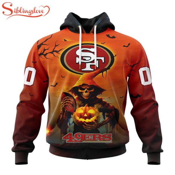 Custom Name And Number San Francisco 49ers Special Death Halloween Hoodie