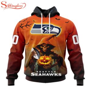 Custom Name And Number Seattle Seahawks Special Death Halloween Hoodie 1