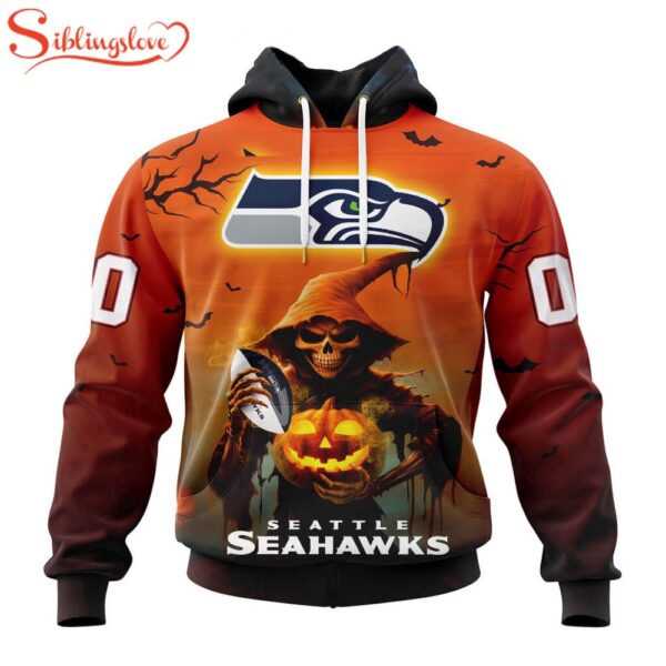 Custom Name And Number Seattle Seahawks Special Death Halloween Hoodie