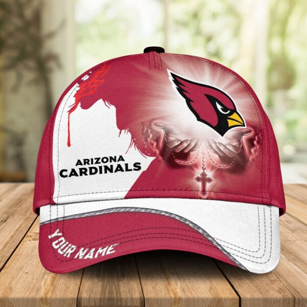 Custom Name Arizona Cardinals NFL Jesus Hand Cap Gifts For Fans