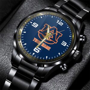 Custom Name Auburn Tigers NCAA Black Hand Watch Gifts For Fans 1