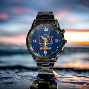 Custom Name Auburn Tigers NCAA Black Hand Watch Gifts For Fans 3