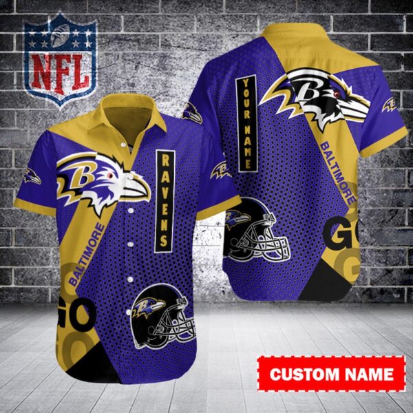 Custom Name Baltimore Ravens NFL Aloha Hawaiian Shirt