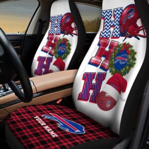 Custom Name Buffalo Bills Hohoho Christmas Car Seat Covers