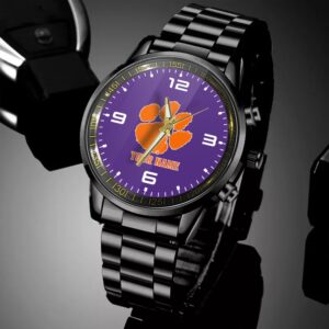 Custom Name Clemson Tigers NCAA Black Hand Watch Gifts For Fans 4