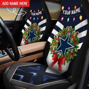 Custom Name Dallas Cowboys Christmas Car Seat Covers