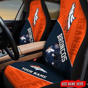 Custom Name Denver Broncos Car Seat Covers