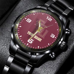 Custom Name Florida State Seminoles NCAA Black Hand Watch Gifts For Fans 1