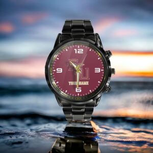 Custom Name Florida State Seminoles NCAA Black Hand Watch Gifts For Fans 3