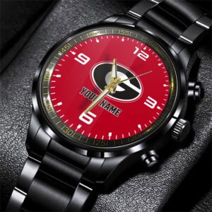 Custom Name Georgia Bulldogs NCAA Black Hand Watch Gifts For Fans 1