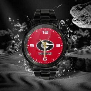 Custom Name Georgia Bulldogs NCAA Black Hand Watch Gifts For Fans 2