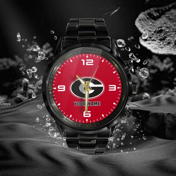 Custom Name Georgia Bulldogs NCAA Black Hand Watch Gifts For Fans