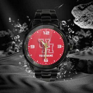 Custom Name Houston Cougars NCAA Black Hand Watch Gifts For Fans 2