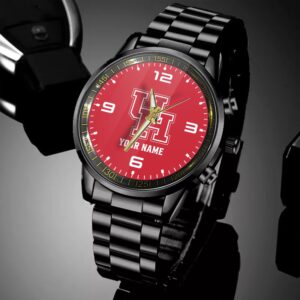 Custom Name Houston Cougars NCAA Black Hand Watch Gifts For Fans 4