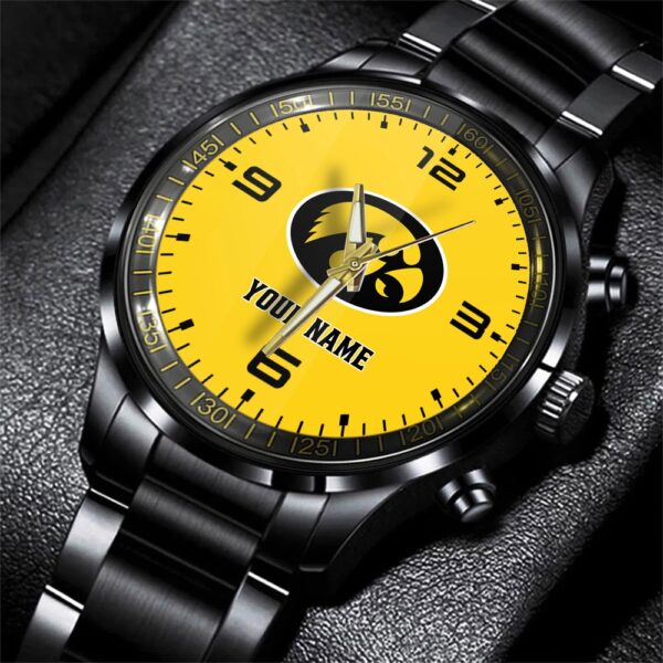 Custom Name Iowa Hawkeyes NCAA Black Hand Watch Gifts For Fans