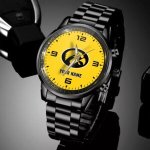 Custom Name Iowa Hawkeyes NCAA Black Hand Watch Gifts For Fans 4