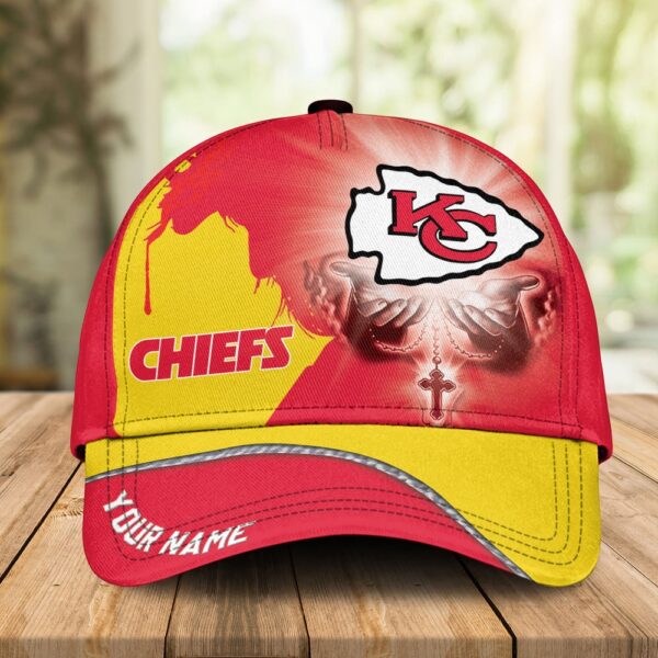 Custom Name Kansas City Chiefs NFL Jesus Hand Cap Gifts For Fans