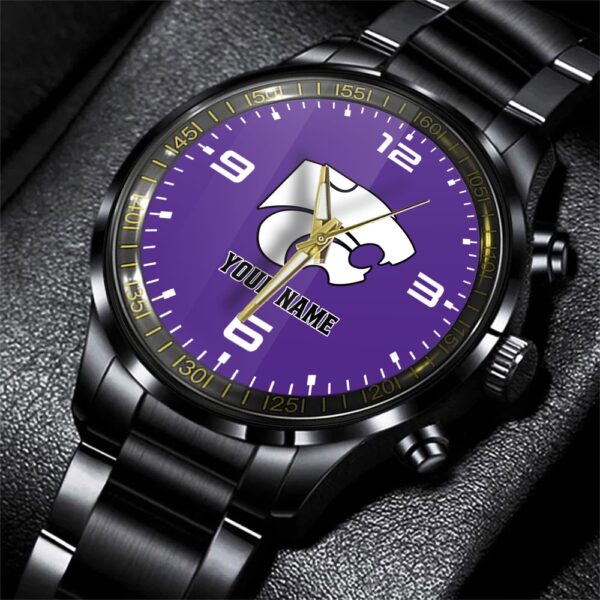 Custom Name Kansas State Wildcats NCAA Black Hand Watch Gifts For Fans