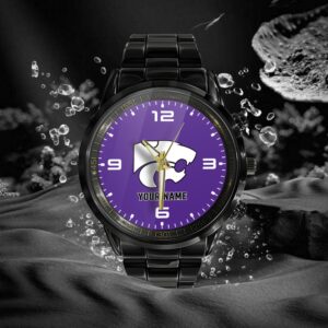 Custom Name Kansas State Wildcats NCAA Black Hand Watch Gifts For Fans 2