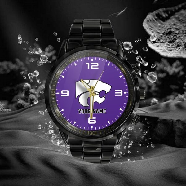 Custom Name Kansas State Wildcats NCAA Black Hand Watch Gifts For Fans