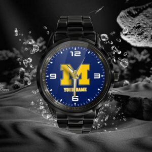 Custom Name Michigan Wolverines NCAA Black Hand Watch Gifts For Fans 2