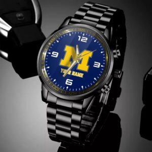 Custom Name Michigan Wolverines NCAA Black Hand Watch Gifts For Fans 4