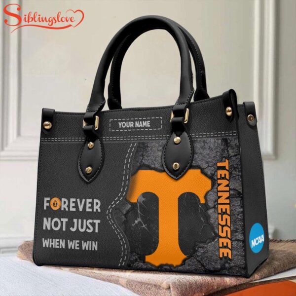 Custom Name NCAA Tennessee Volunteers Forever Not Just When We Win Leather Hand Bag