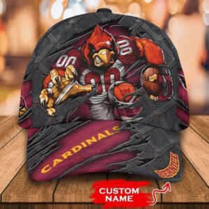 Custom Name NFL Arizona Cardinals Mascot Classic Baseball Cap 1