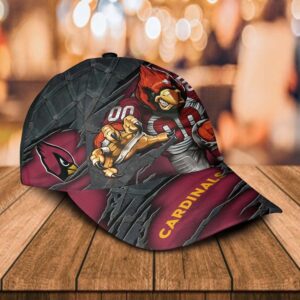 Custom Name NFL Arizona Cardinals Mascot Classic Baseball Cap 2