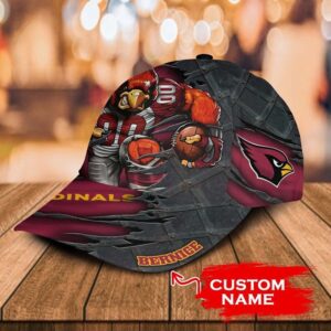 Custom Name NFL Arizona Cardinals Mascot Classic Baseball Cap 3