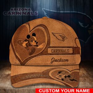 Custom Name NFL Arizona Cardinals Mickey Mouse Baseball Cap 1