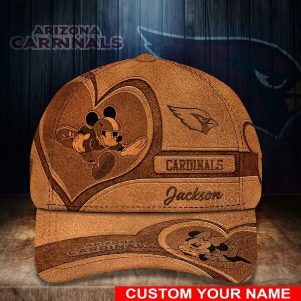 Custom Name NFL Arizona Cardinals Mickey Mouse Baseball Cap