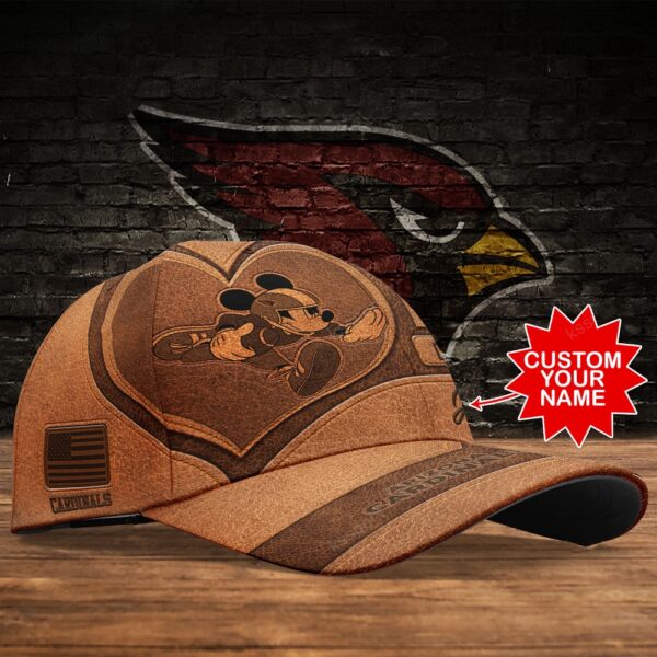 Custom Name NFL Arizona Cardinals Mickey Mouse Baseball Cap