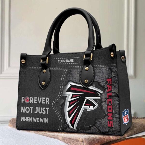 Custom Name NFL Atlanta Falcons Forever Not Just When We Win Leather Hand Bag