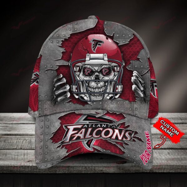 Custom Name NFL Atlanta Falcons Skull Baseball Cap